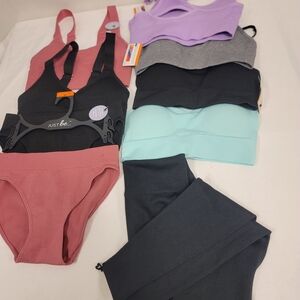 Just Be Ribbed Bralette & Bikini Set - Dusty Rose, Black, Lilac, Mint